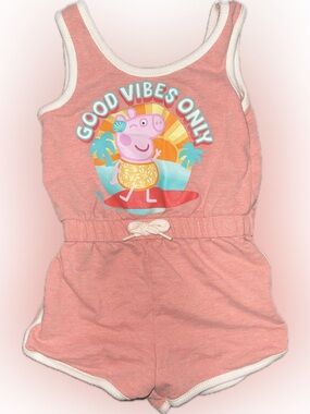 Peppa Pig Good Vibes Only Girls Romper - Size 2T